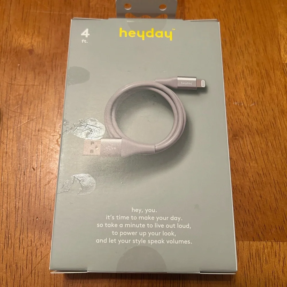 Heyday grey 4ft lightning to USB-A Charging Cable for IPhone/IPad / 4 packs